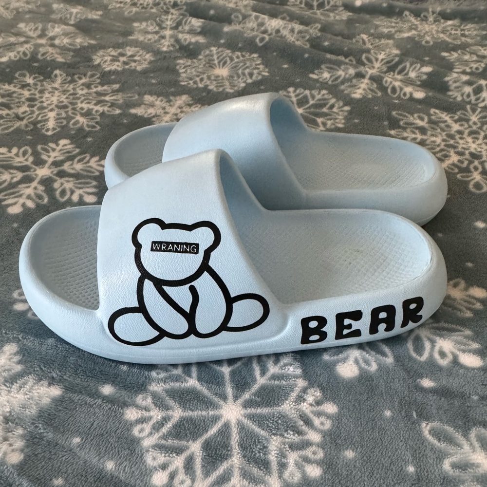 Trendy kids teddy bear slides blue